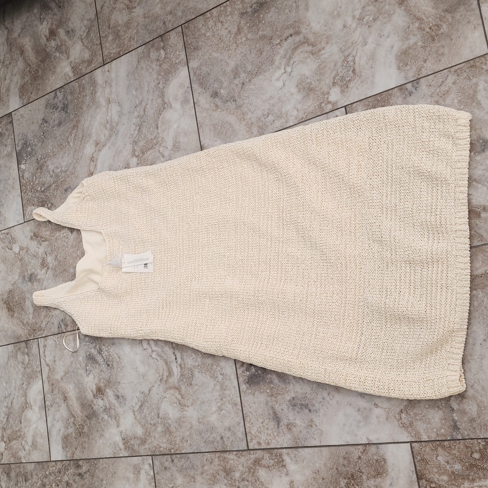 VINCE NWT cream lined cotton knit pencil sheath dress size medium - Picture 12 of 13